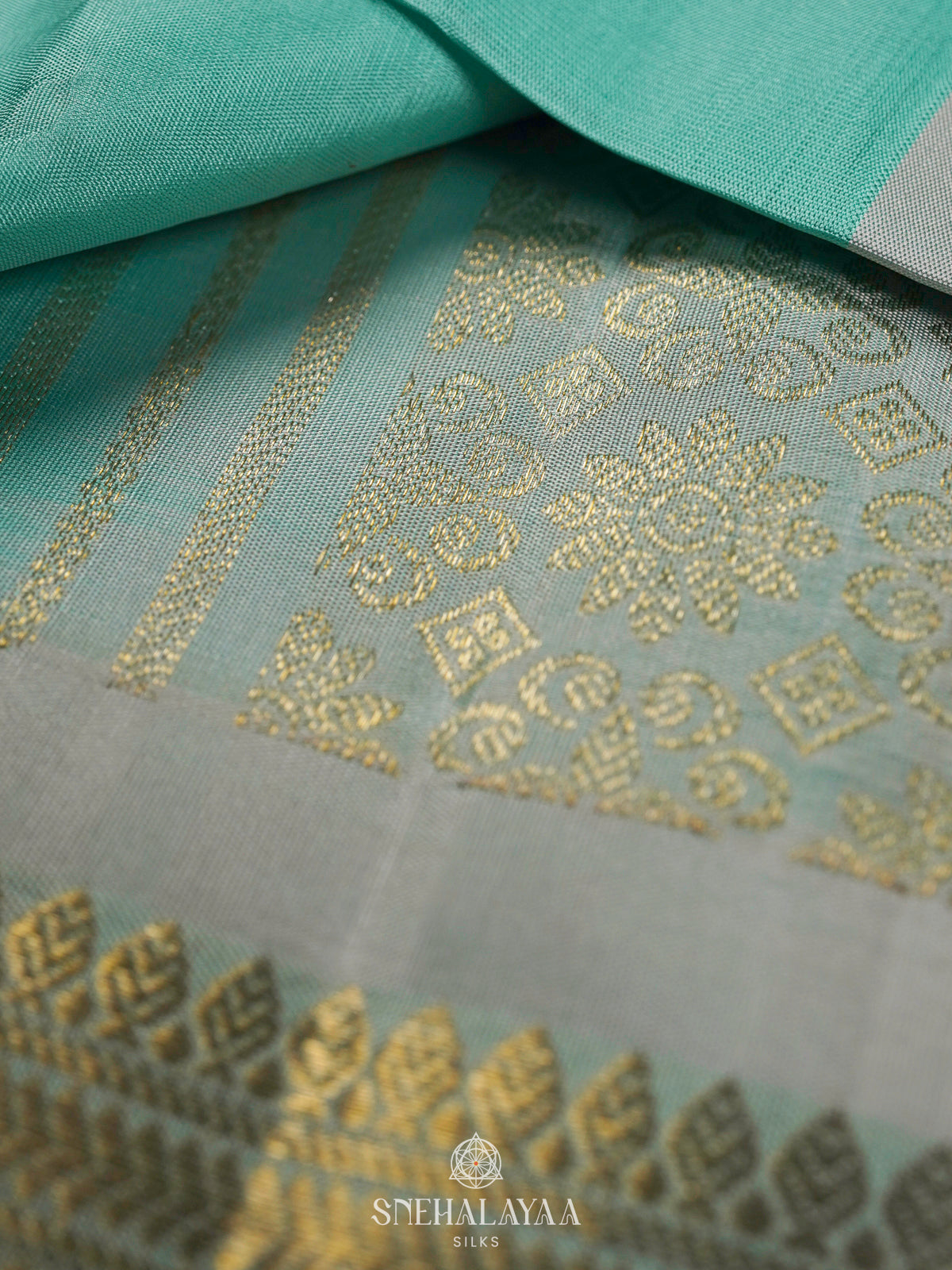 Seafoam Green Kanjivaram Silk Saree