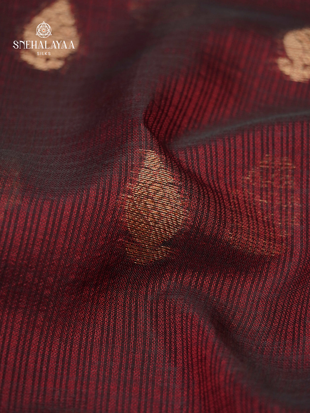 Burgundy Kota Saree