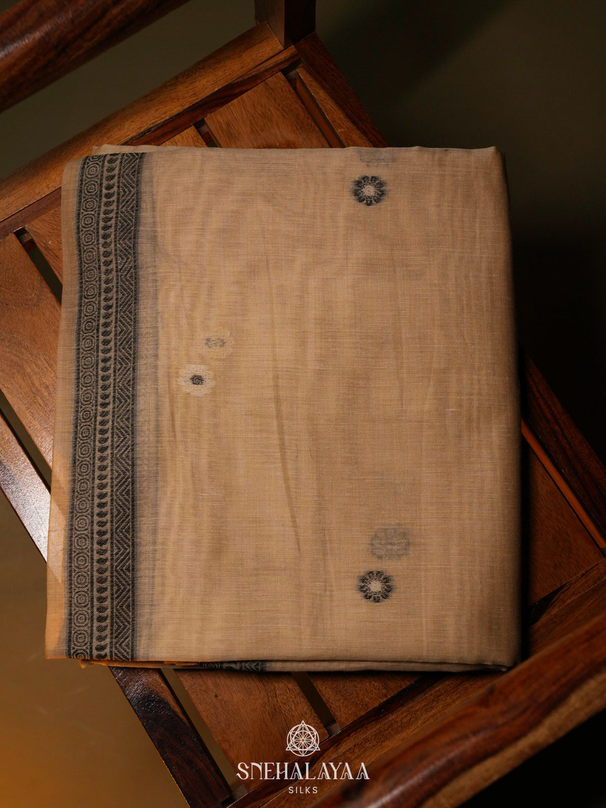 Cream Munga Cotton Saree