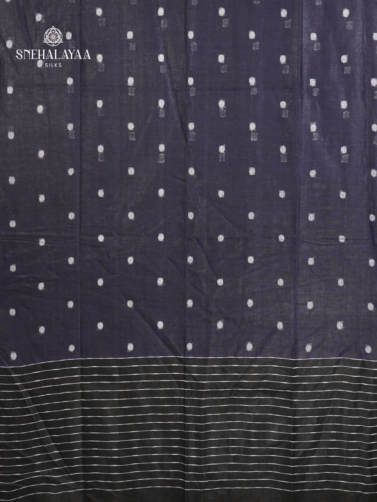 Navy Blue Linen Saree
