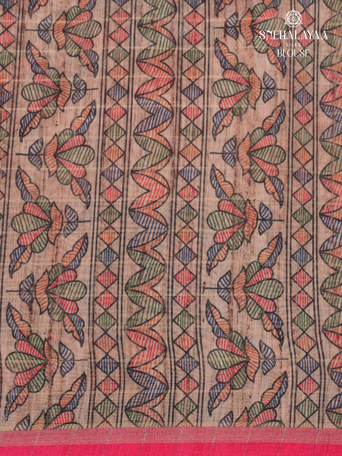 Pink Madhubani Saree