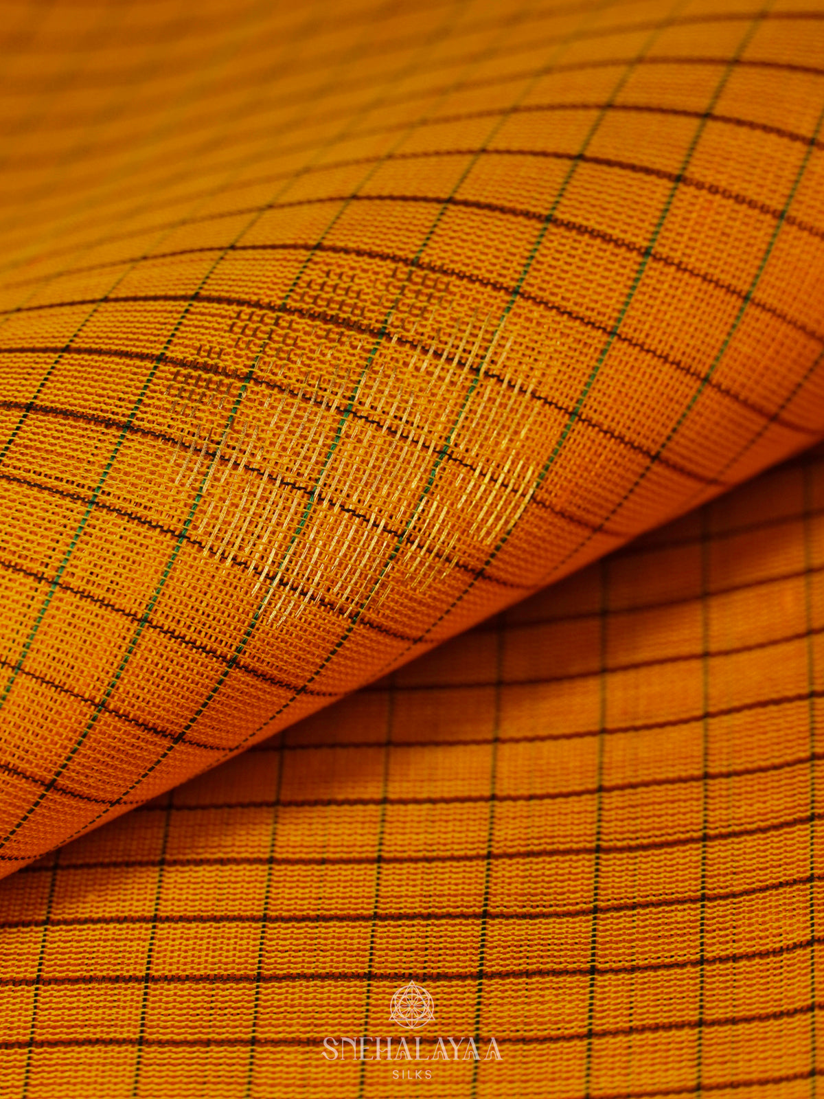 Orange Kanchi Silk Cotton Saree