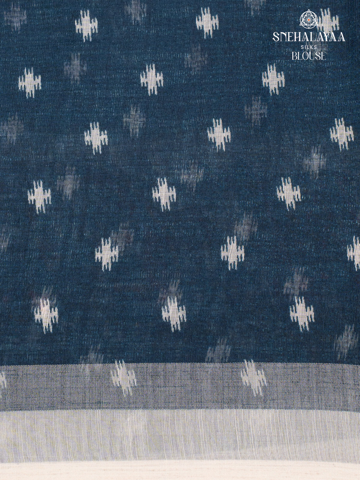 Navy Blue Linen Saree