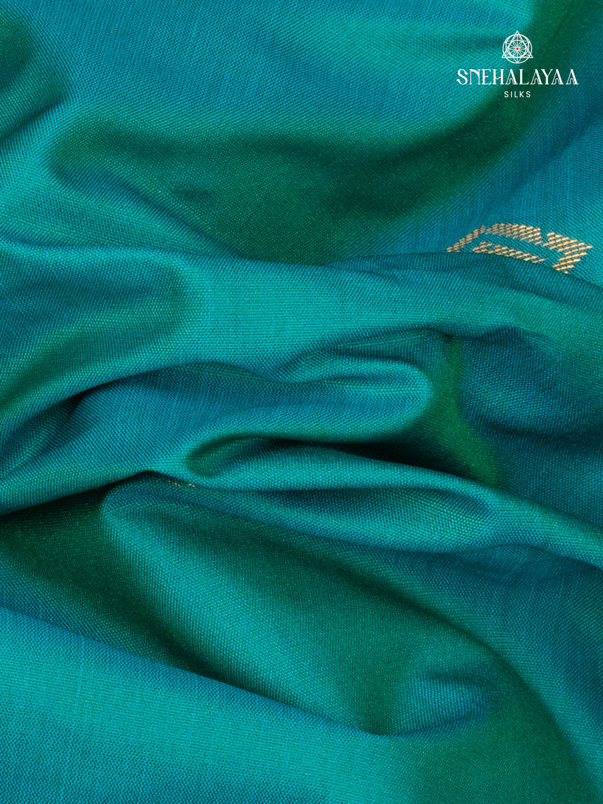 Teal Blue Gadwal Silk Saree