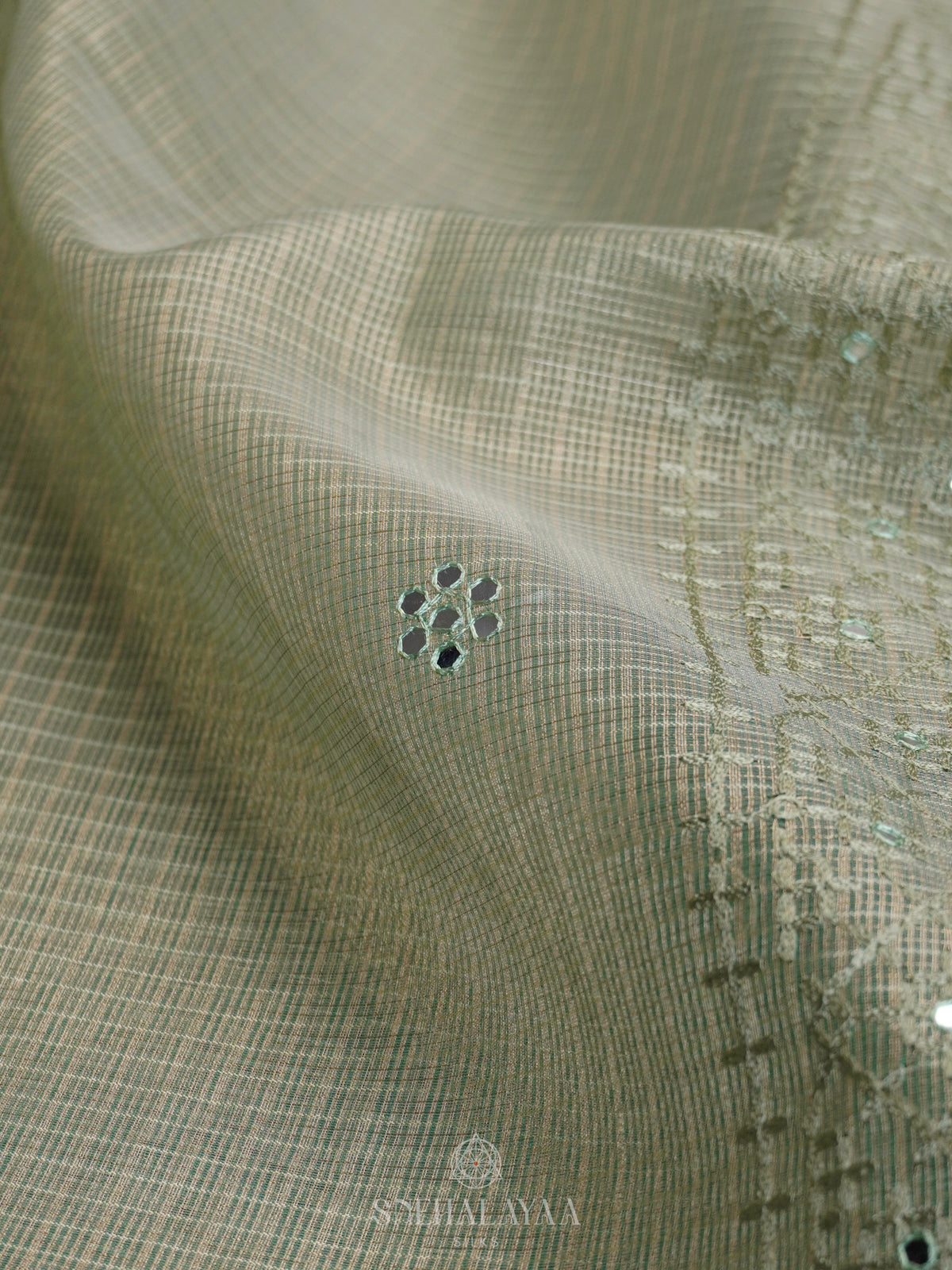 Pale Green Tissue Kota Saree