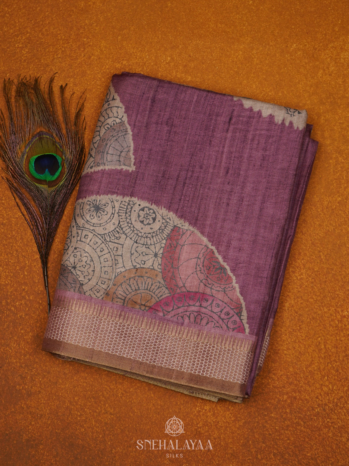Purple Tussar Saree