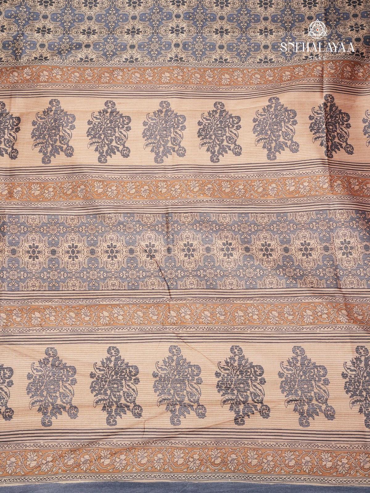 Pastel Blue Tussar Saree