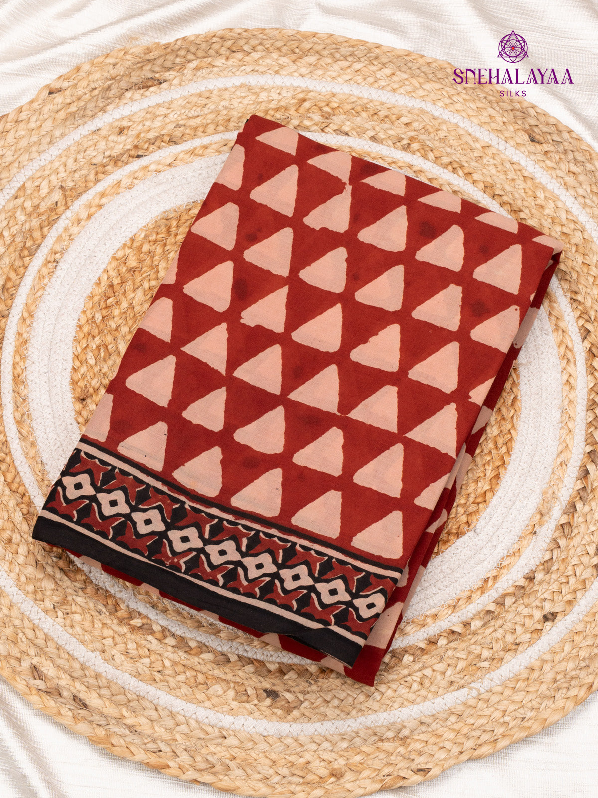 Maroon Jaipur Cotton Saree