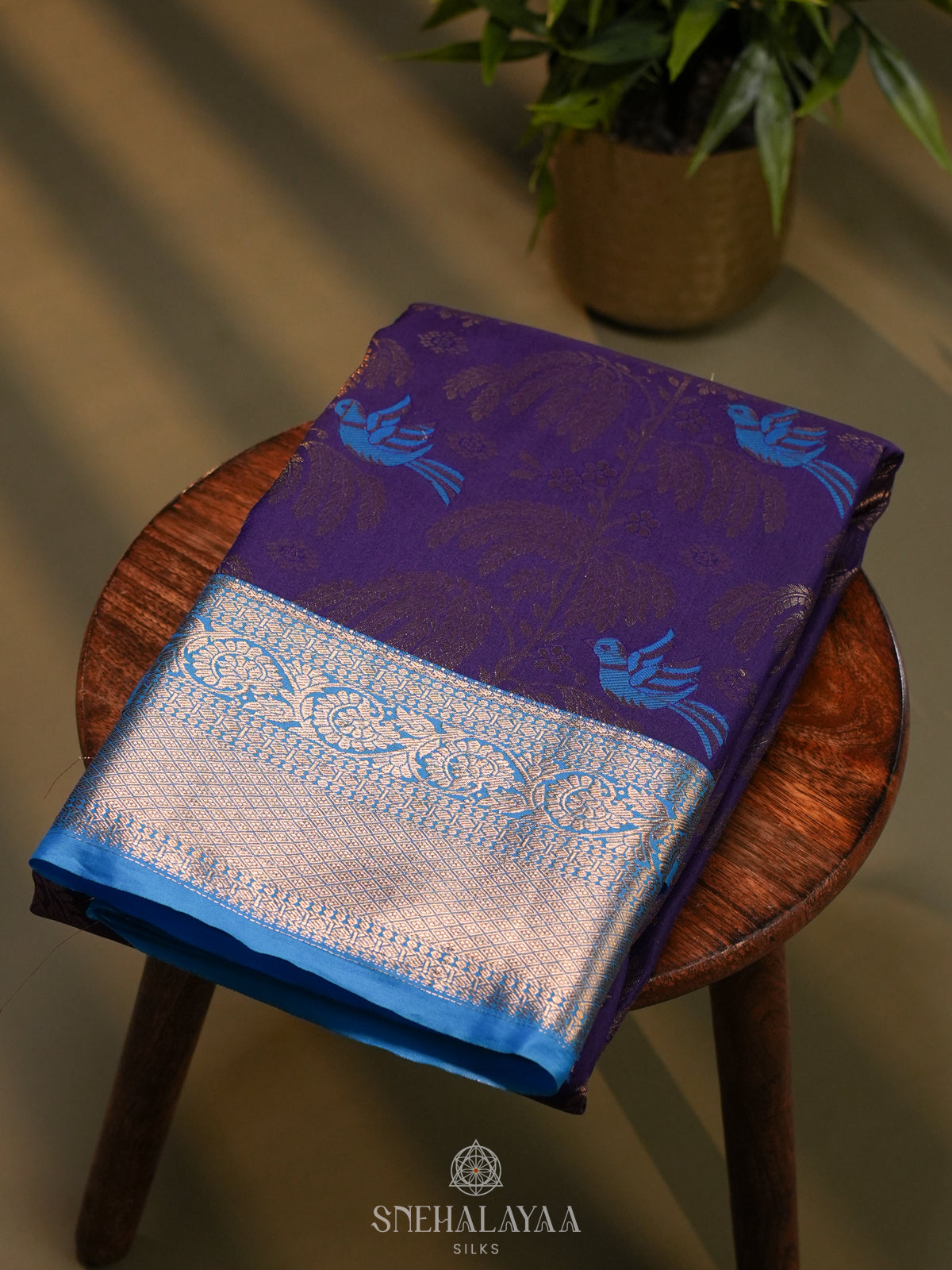 Purple Art Silk Saree