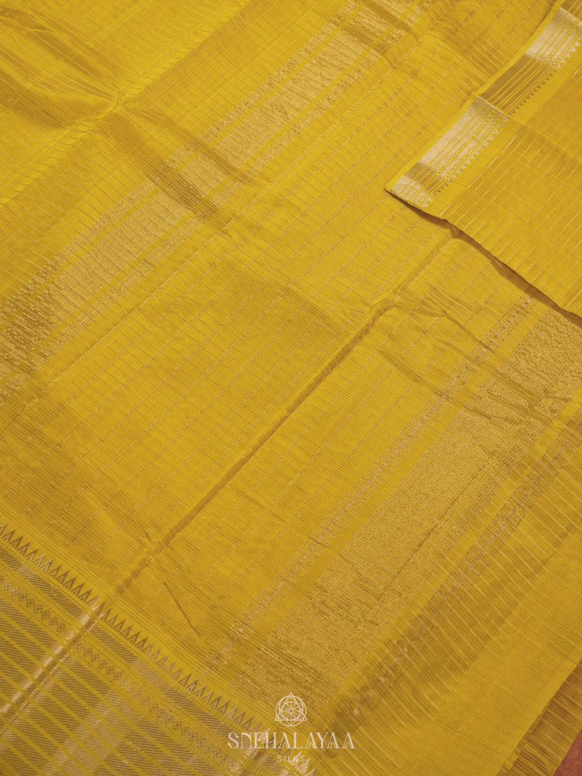 Yellow Mangalagiri Silk Cotton Saree