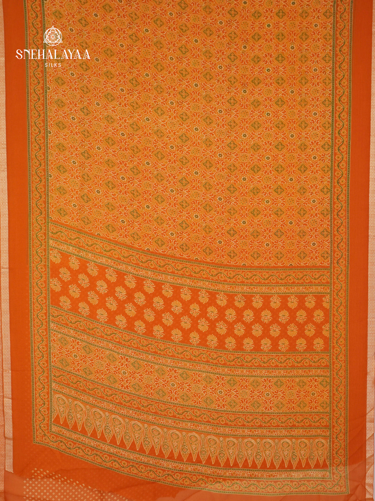 Orange Chiffon Saree