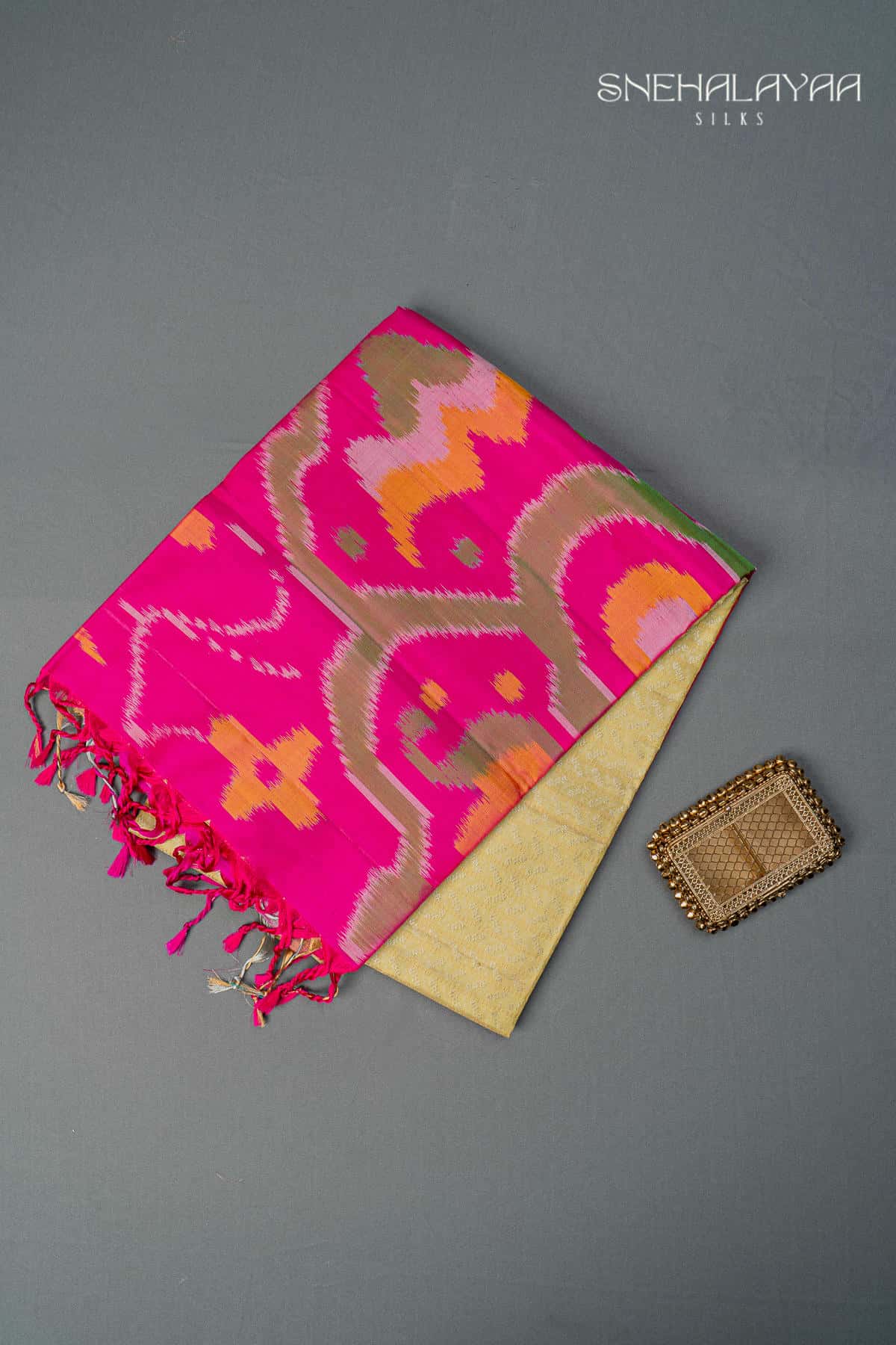 Sandal Ikkat Soft Silk Saree