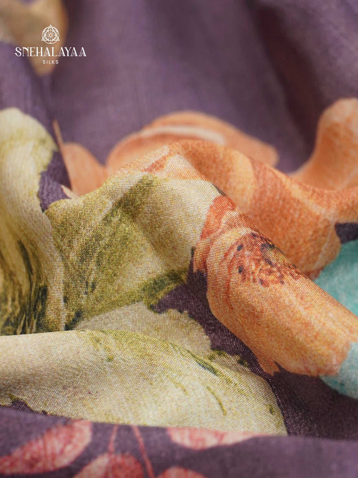 Grey Printed Creap Saree