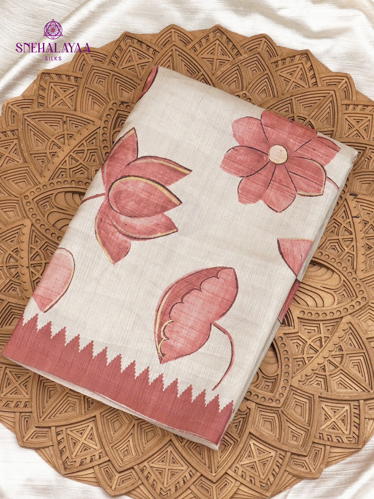 Off White Tussar Saree