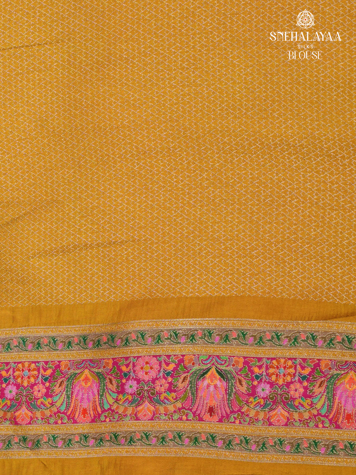 Mustard Yellow Banaras Silk Saree