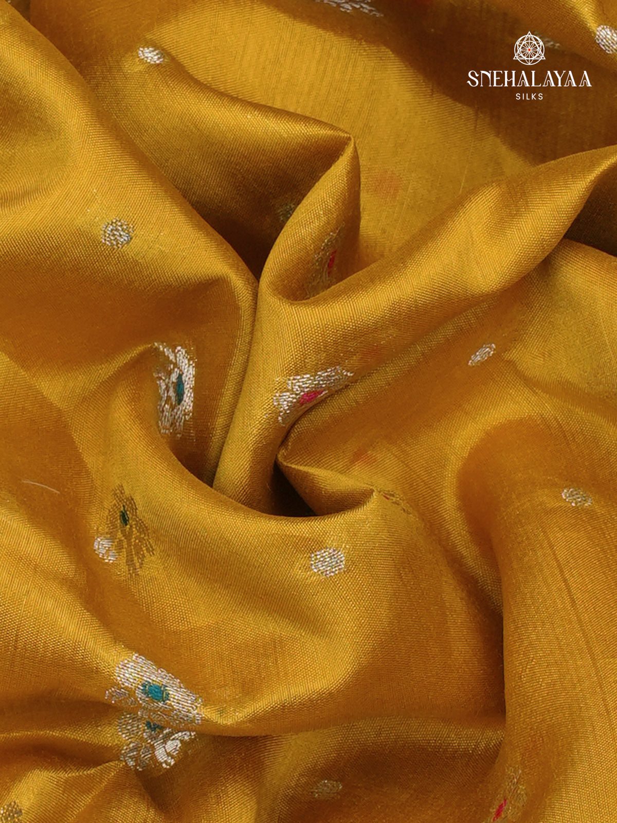 Mustard Yellow Banaras Dupion Silk Saree