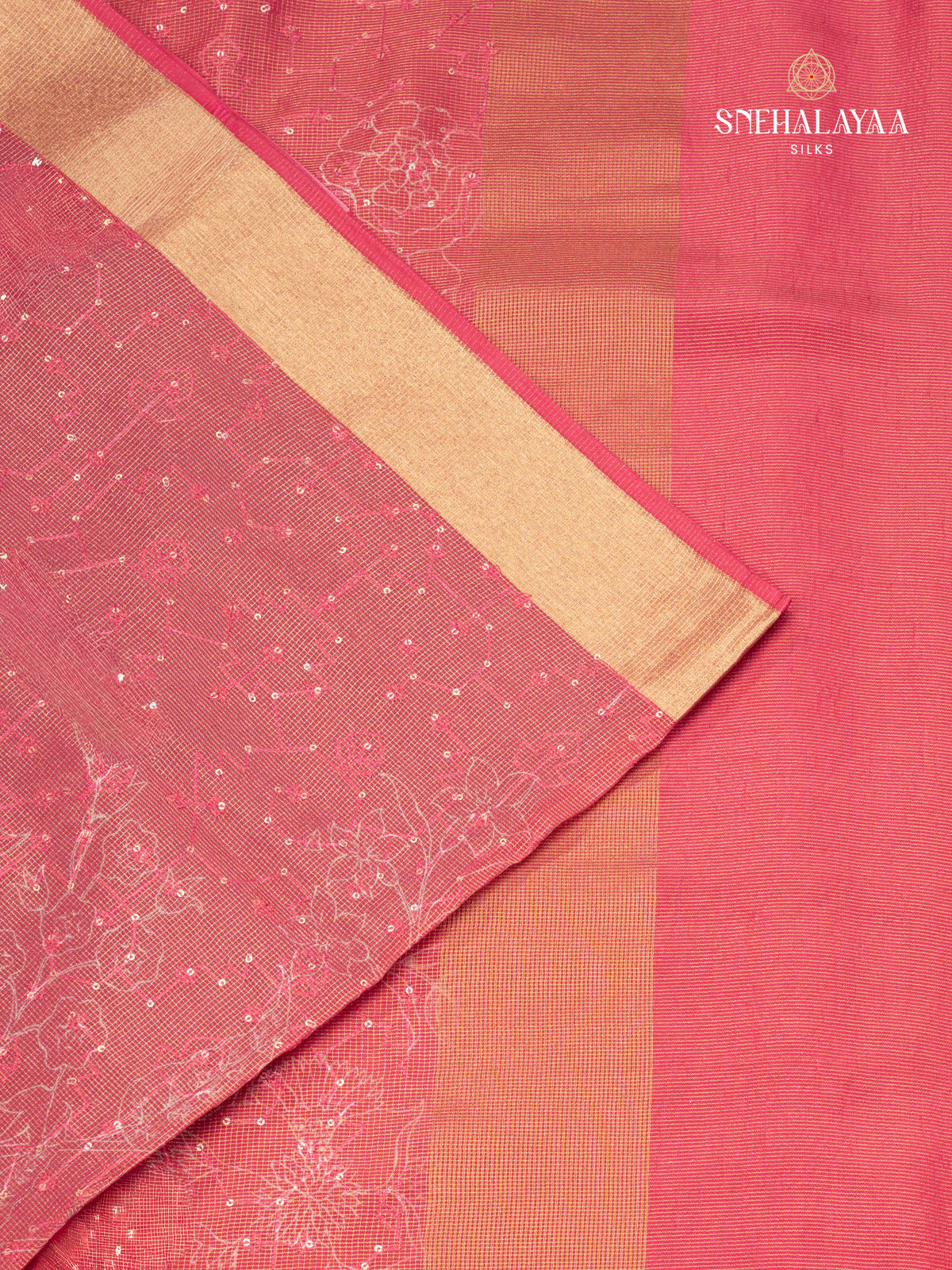 Pink Dola Silk Embroidery Saree