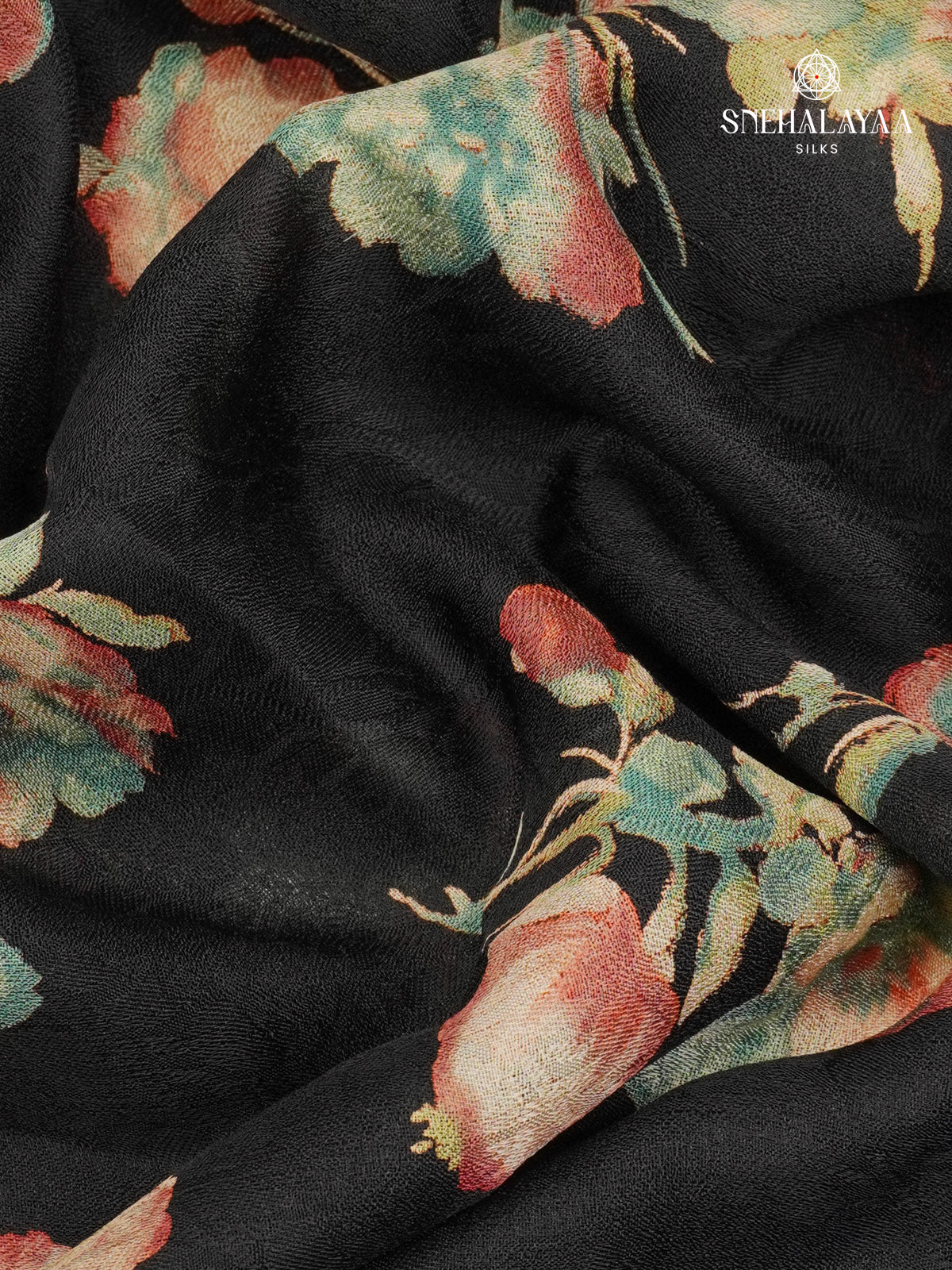 Black Dola Silk Saree