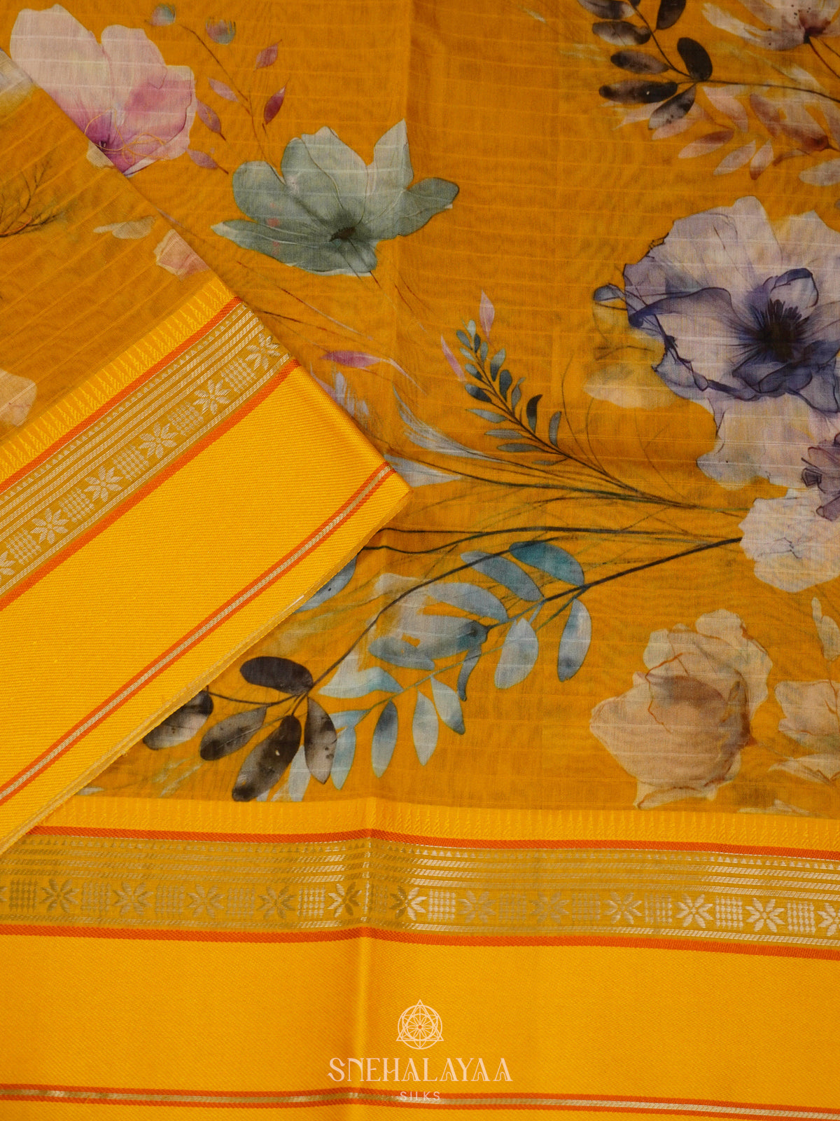 Mango Yellow Chanderi Saree