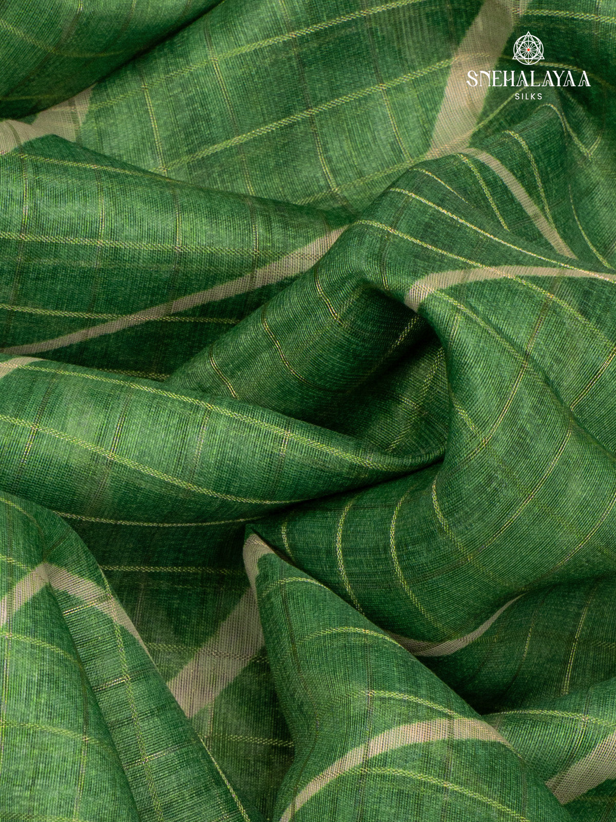 Green Madhubani Saree