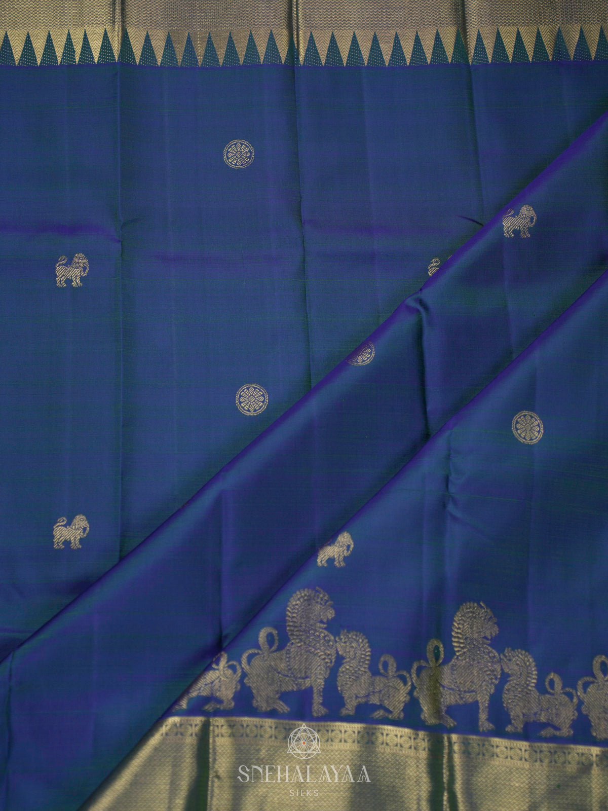 Navy Blue Kanjivaram Silk Saree