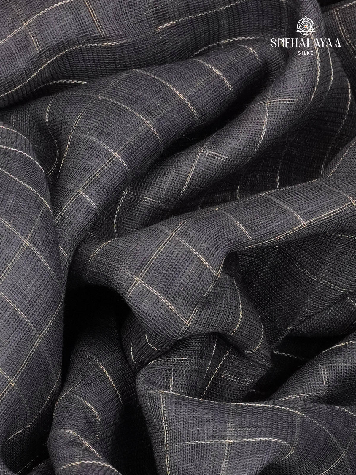 Charcol Black Linen Saree