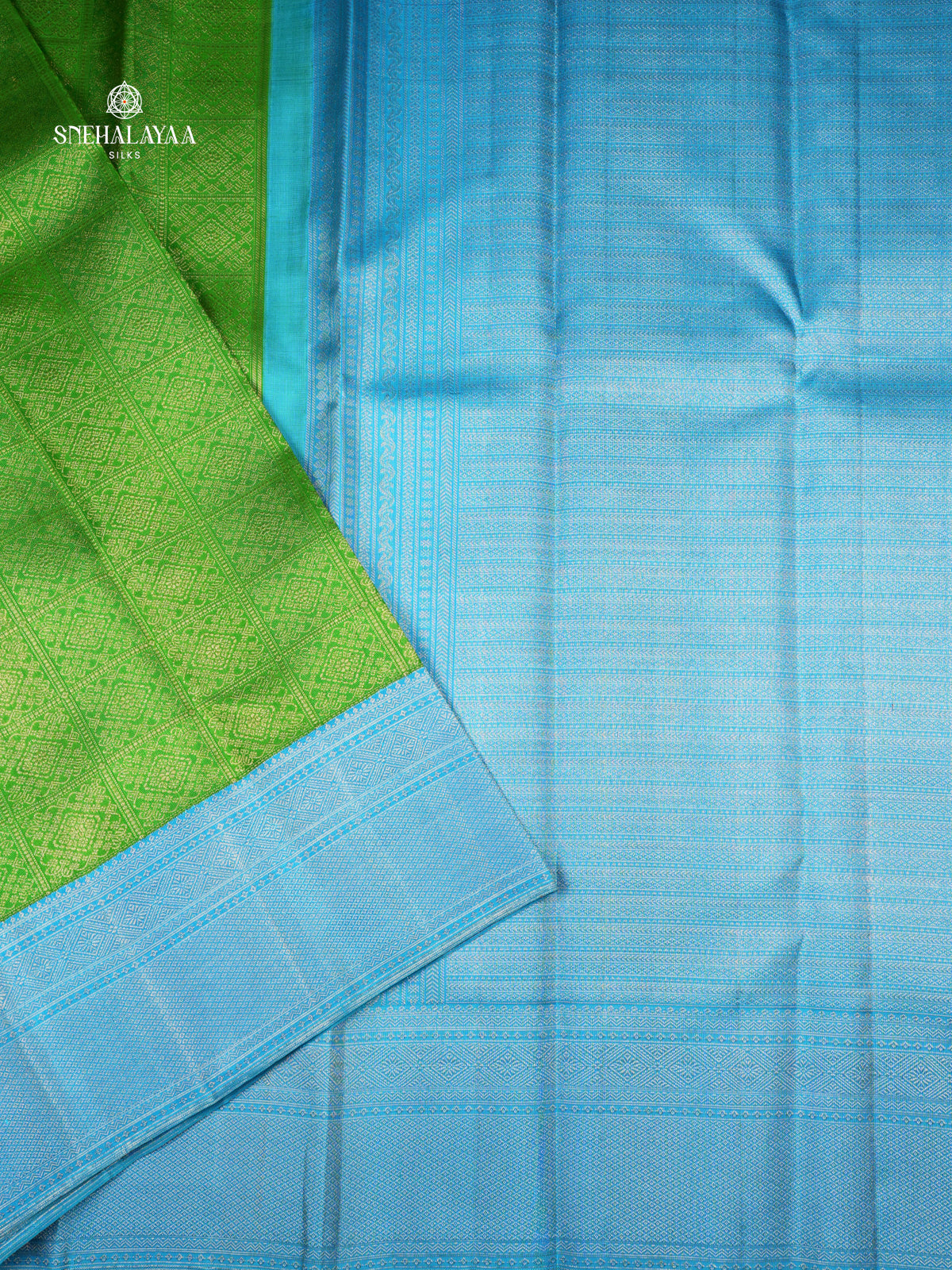 Leaf Green Kanjivaram silk saree