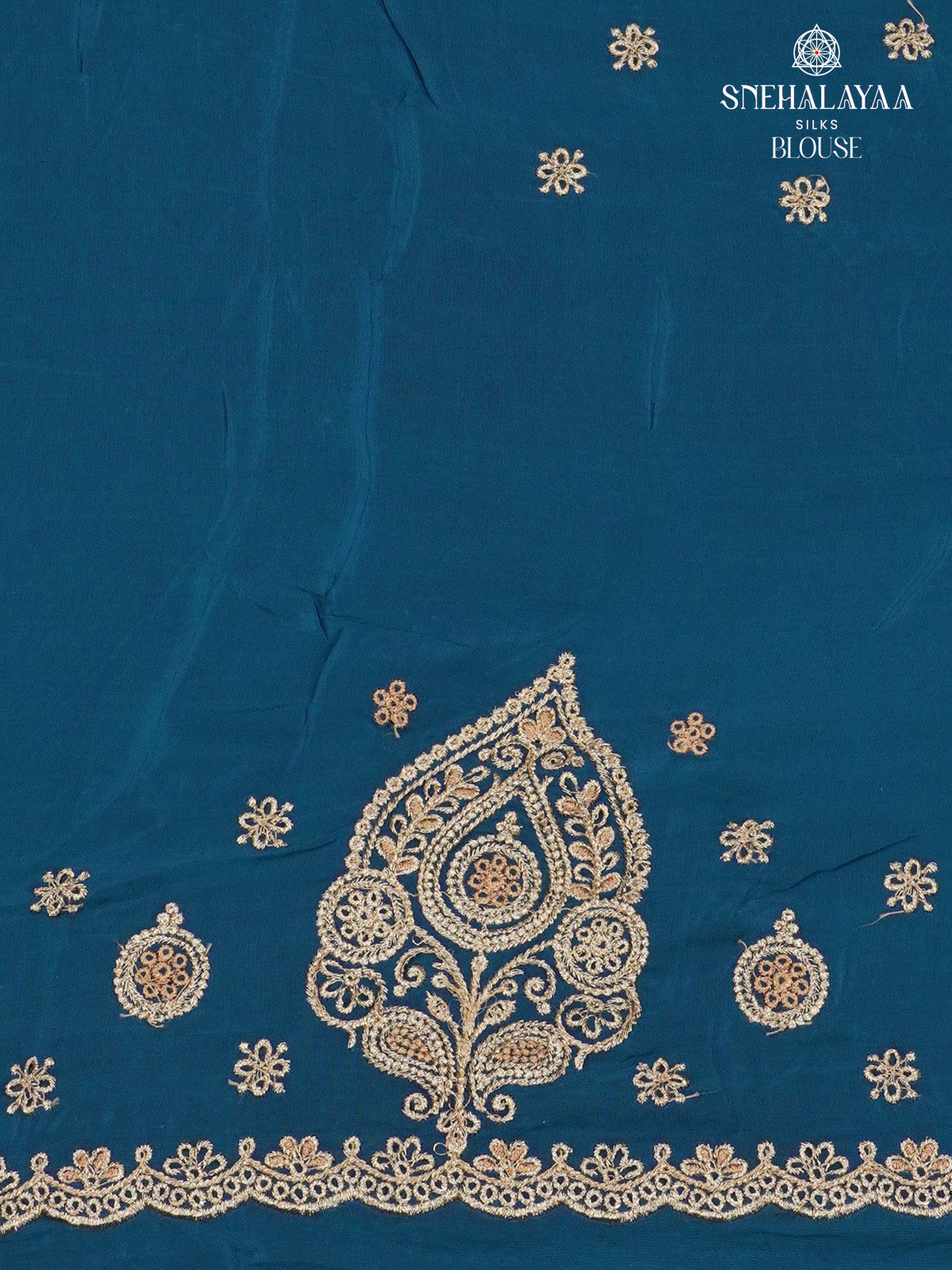 Peacock Blue Designer Saree