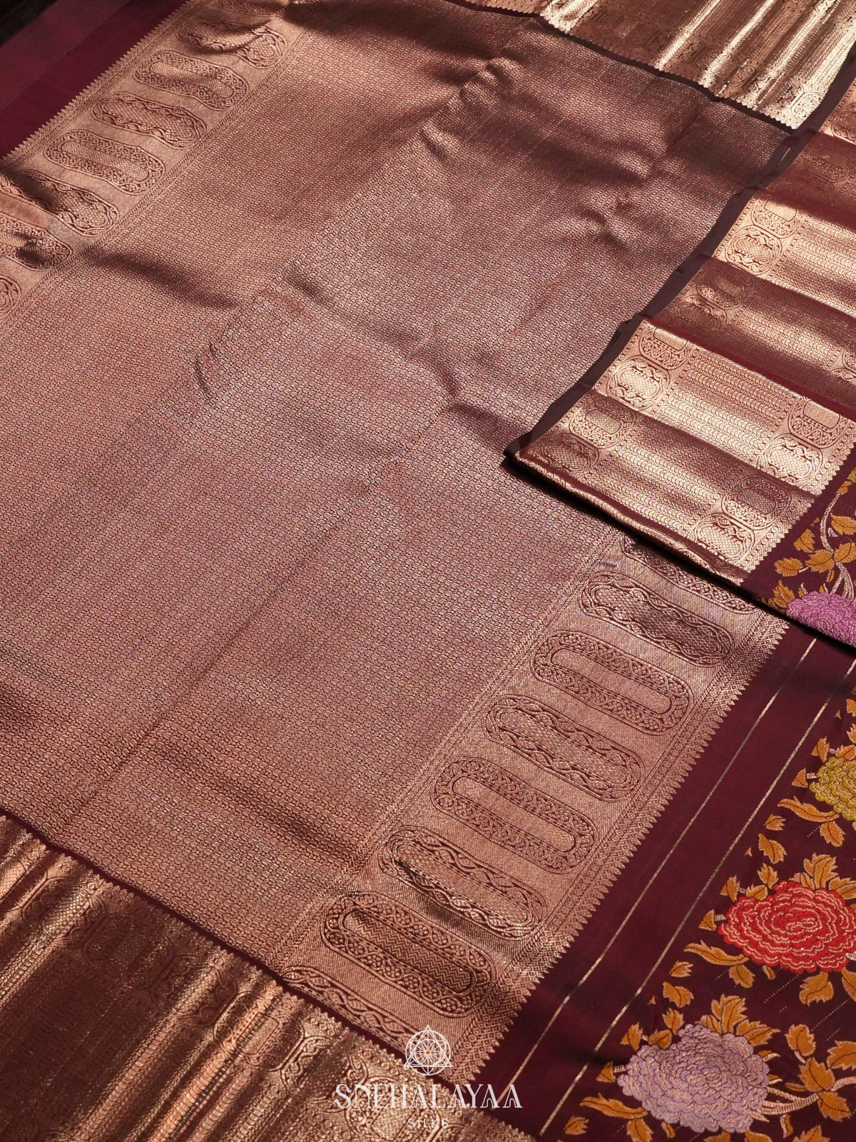 Brown Kanjivaram Silk Saree