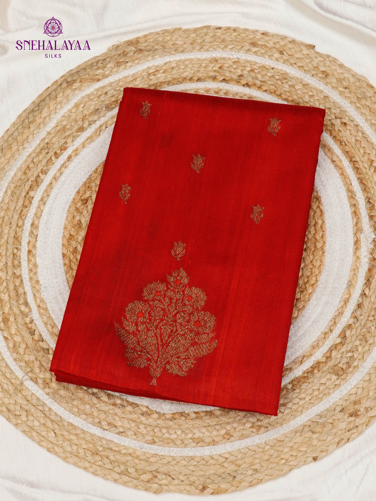 Red Banaras Raw Silk Saree