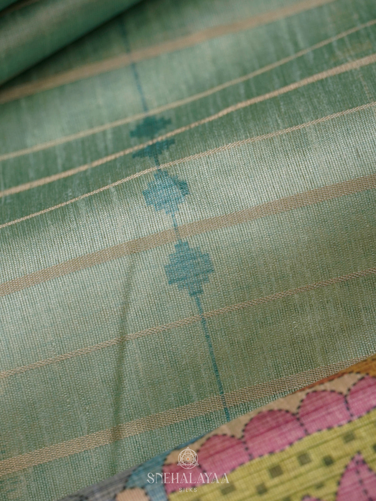 Pale Green Munga Tussar Saree