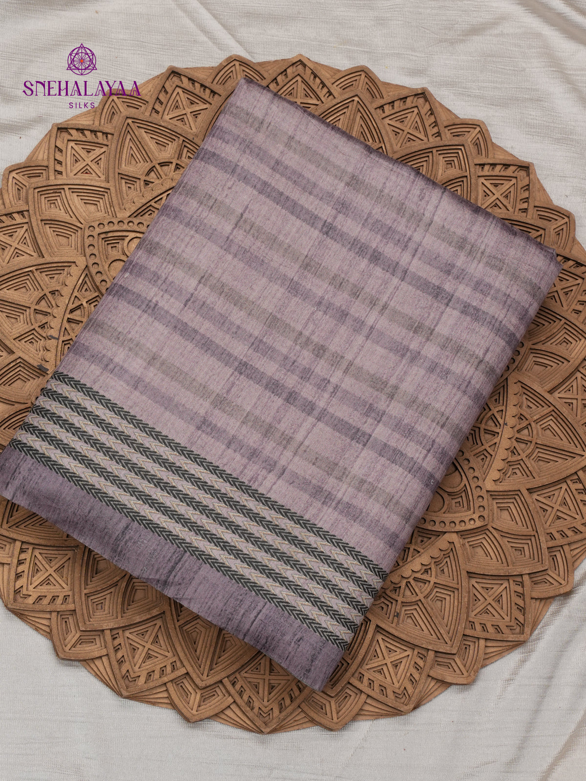 Grey Tussar Embroidery Saree