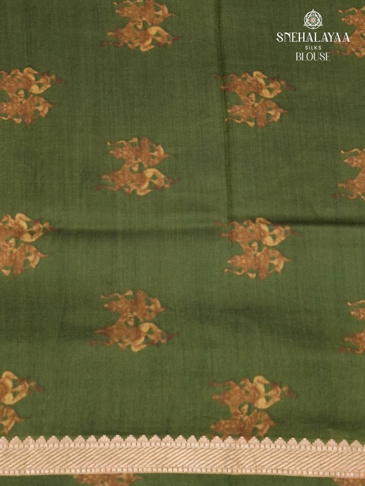 Green Chiniya Silk Saree