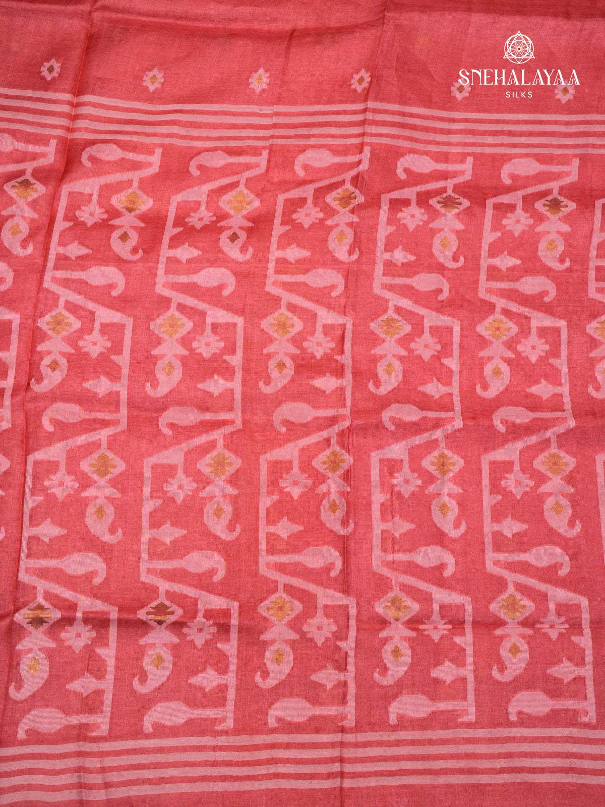 Onion Pink Tussar Silk Saree