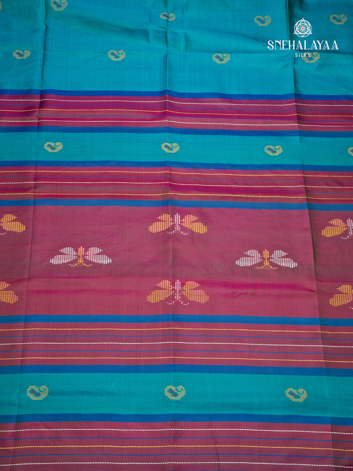 Blue Katan Silk Saree