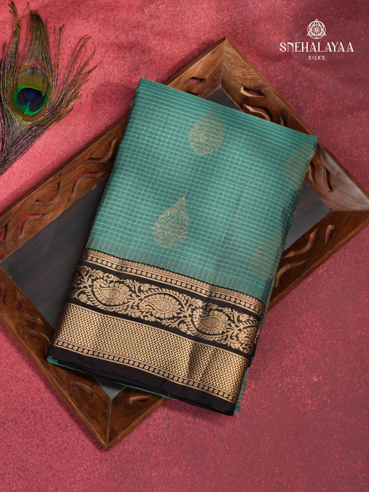 Teal Green Kanjivaram Silk Saree