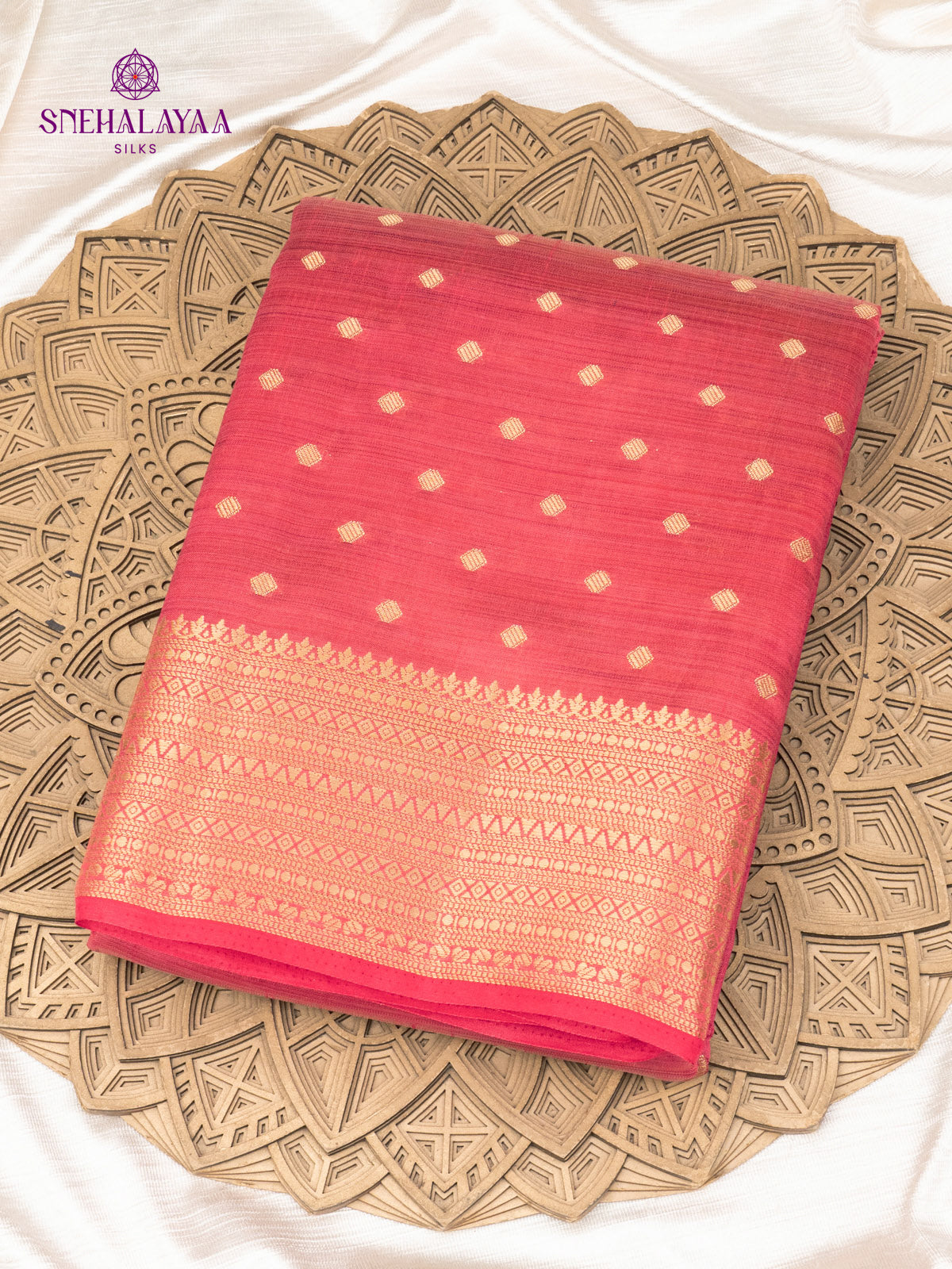 Rani Pink Raw Silk Saree