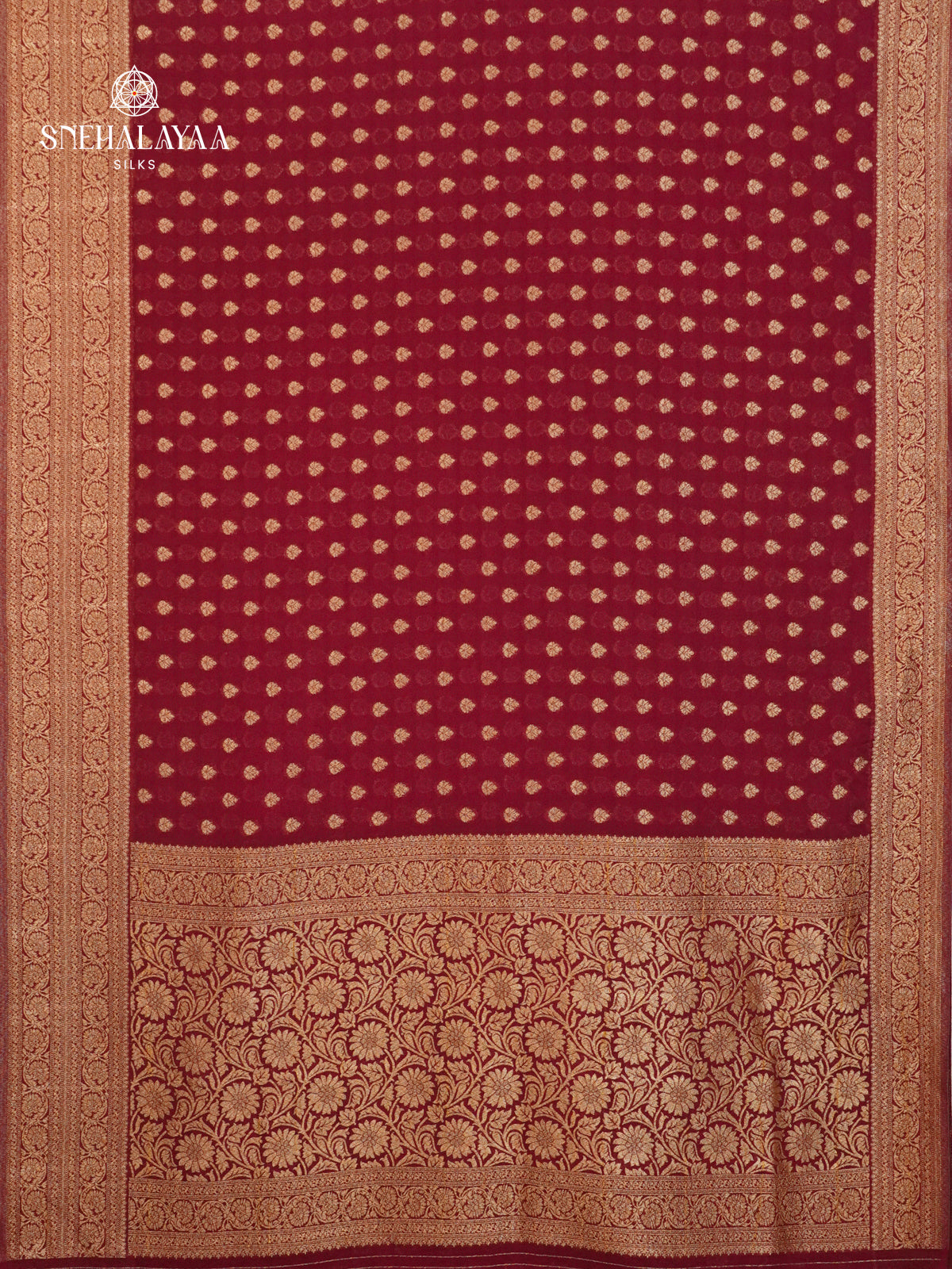 Maroon Banaras Crepe Silk Saree