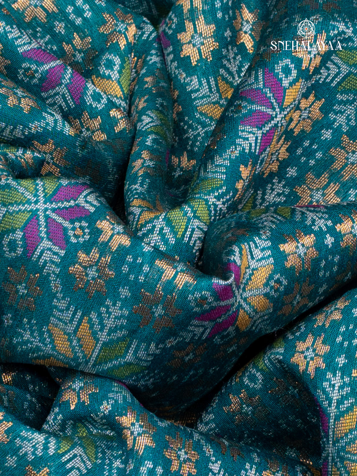 Blue Ikat Silk Saree