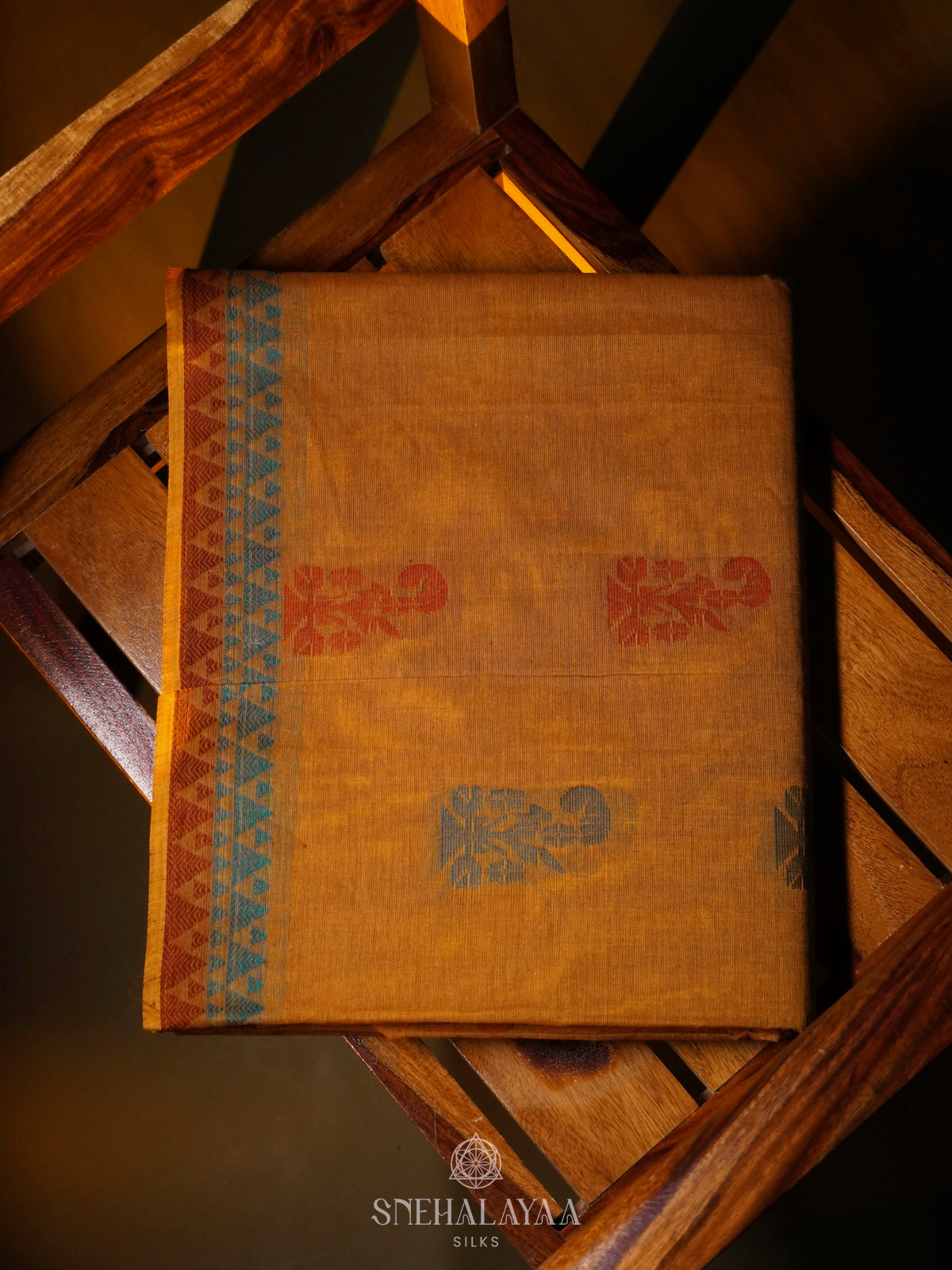 Mustard Handloom Cotton Saree