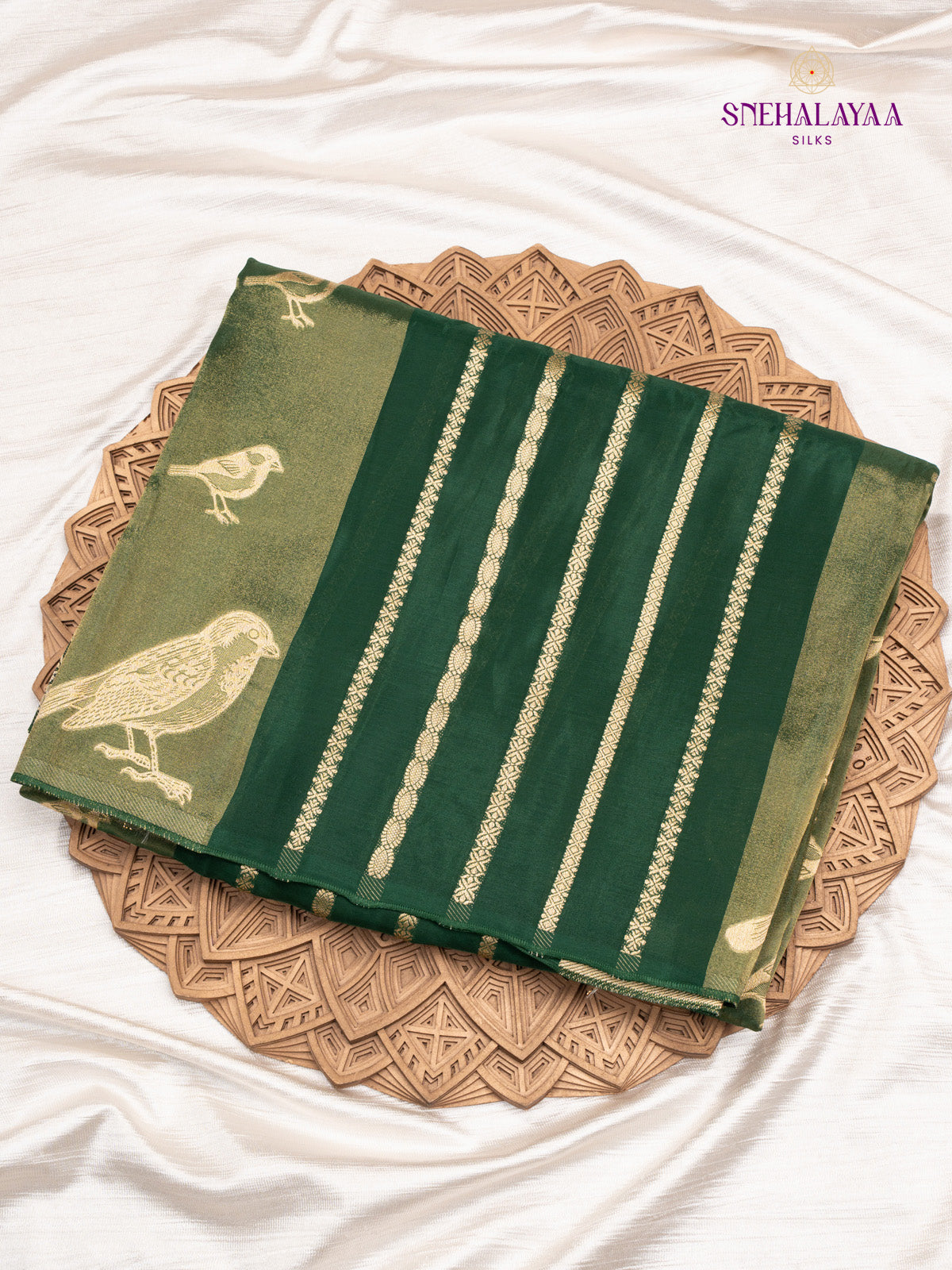 Green Semi Banaras Silk Saree