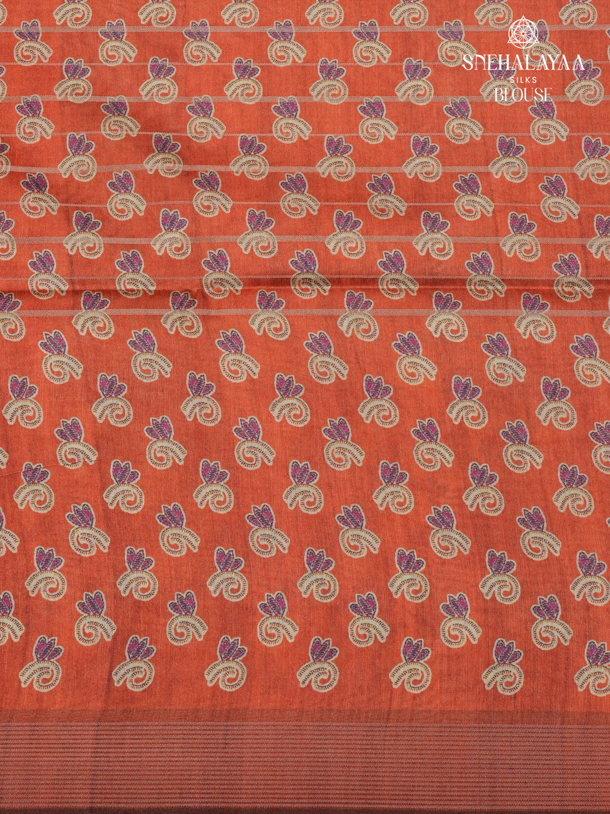 Grey Floral Printed Tussar Saree