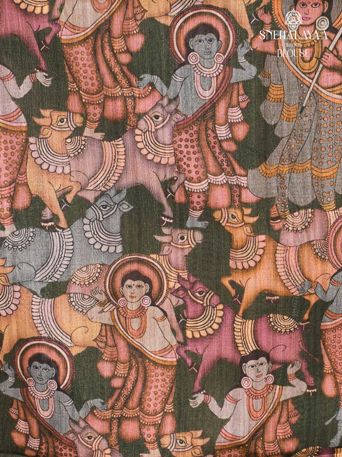 Beige Kalamkari Tussar Saree