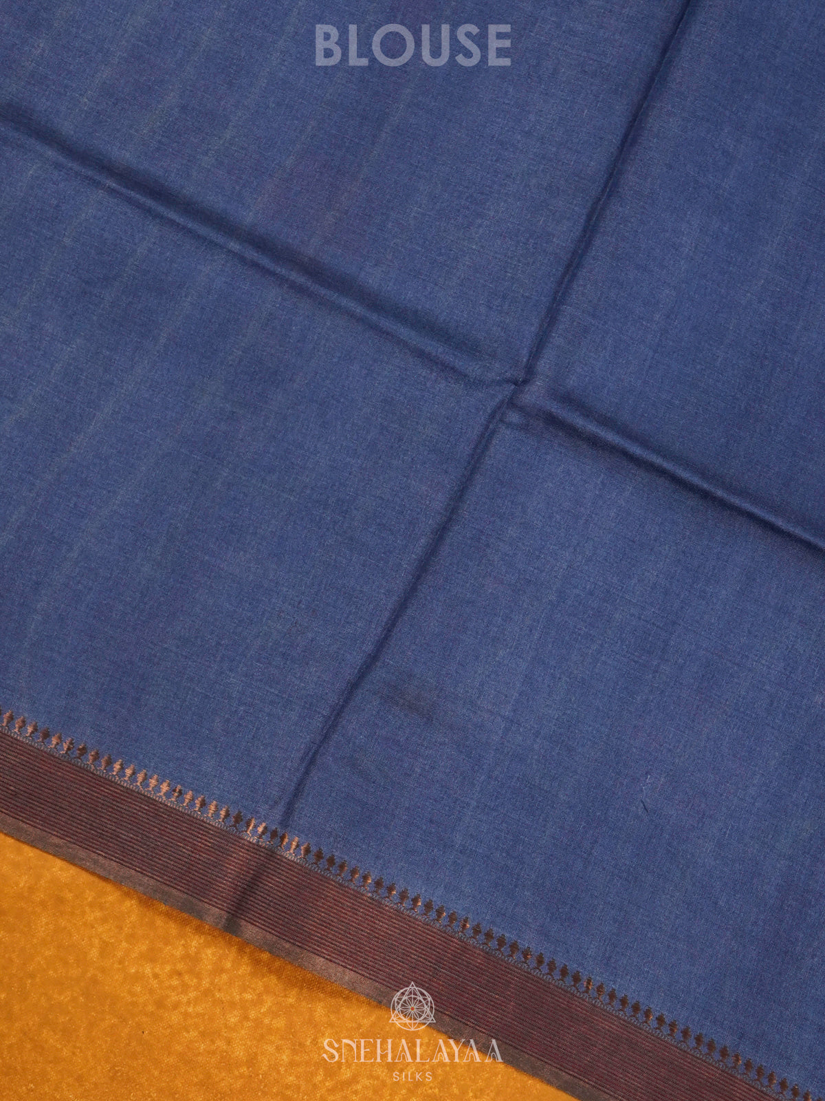 Navy Blue Tussar Saree