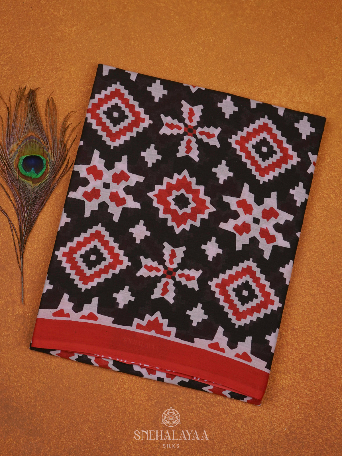 Black Jaipur Cotton Saree