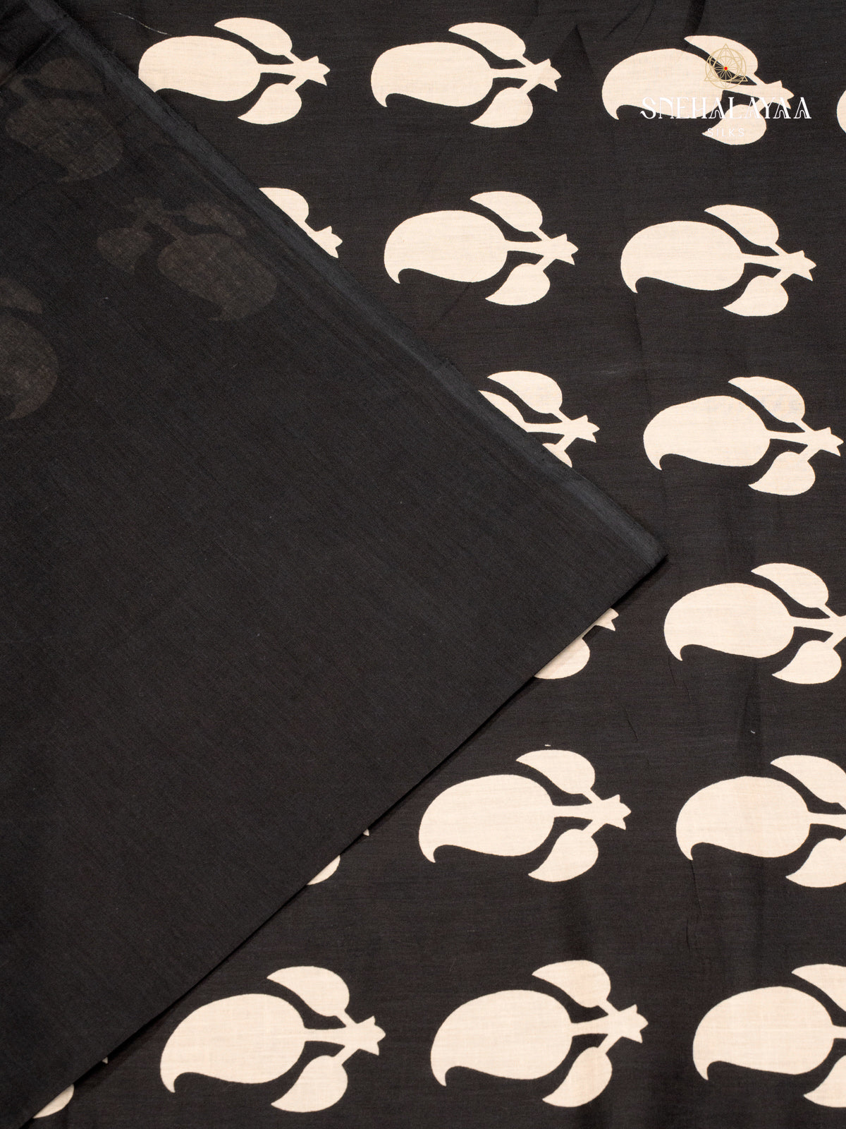 Black Jaipur Cotton Saree