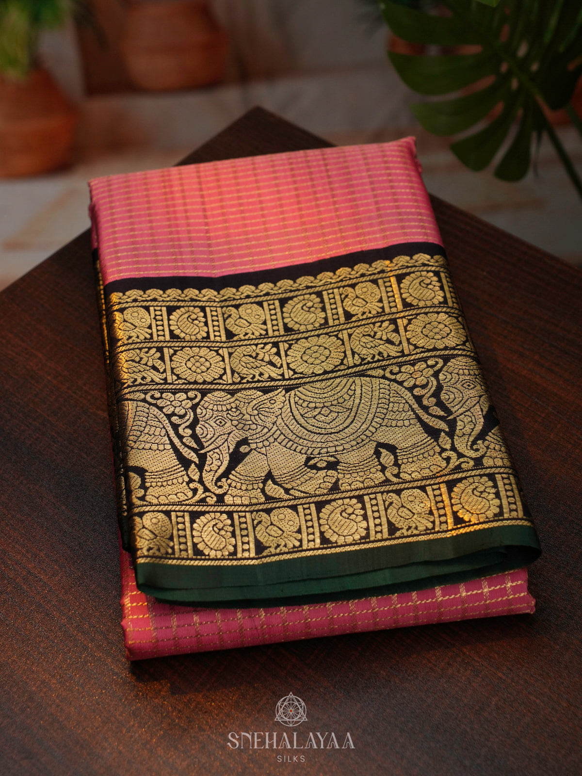 Pink Kanjivaram Silk Saree