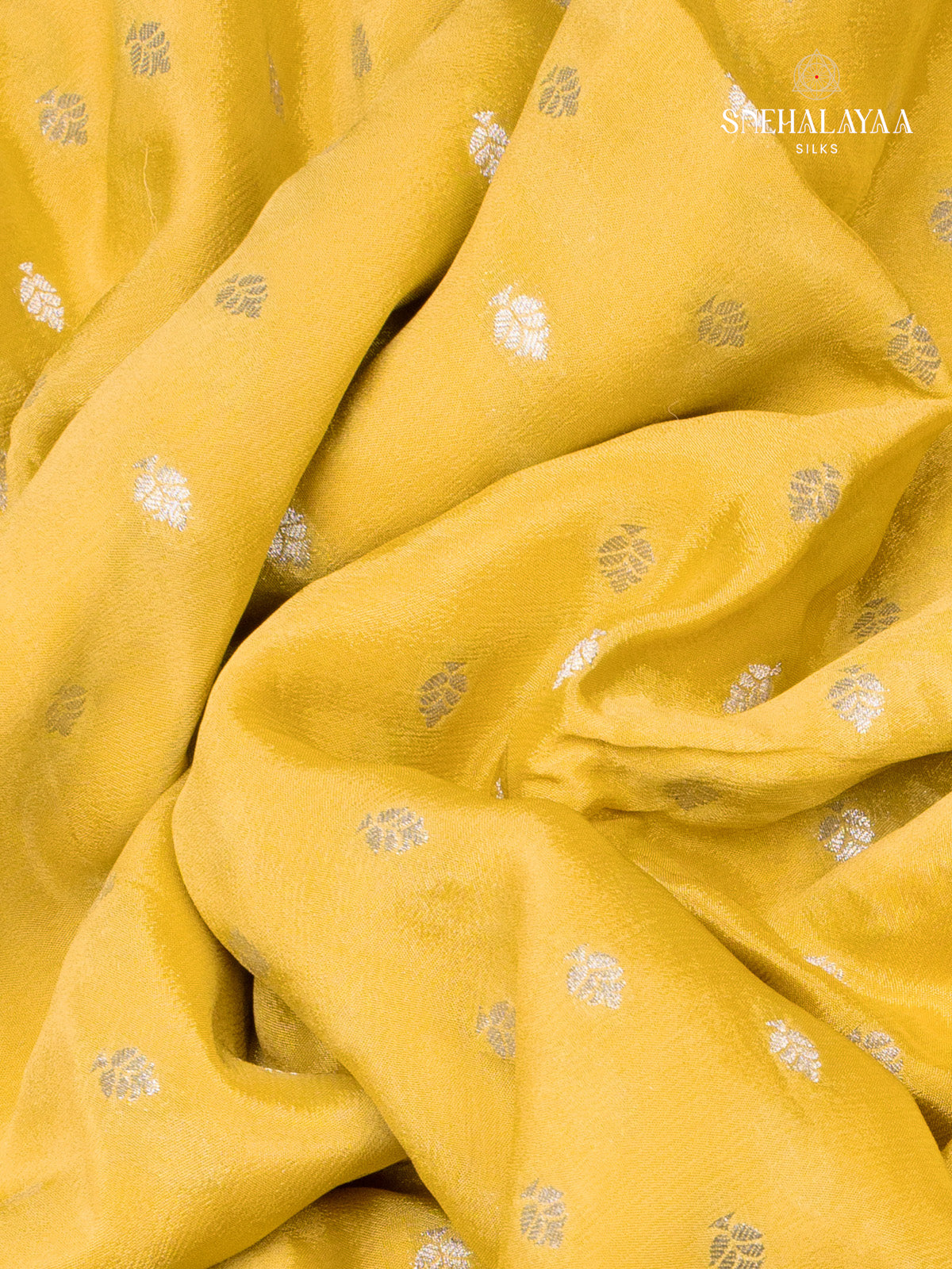 Yellow Banaras Crepe Silk Saree