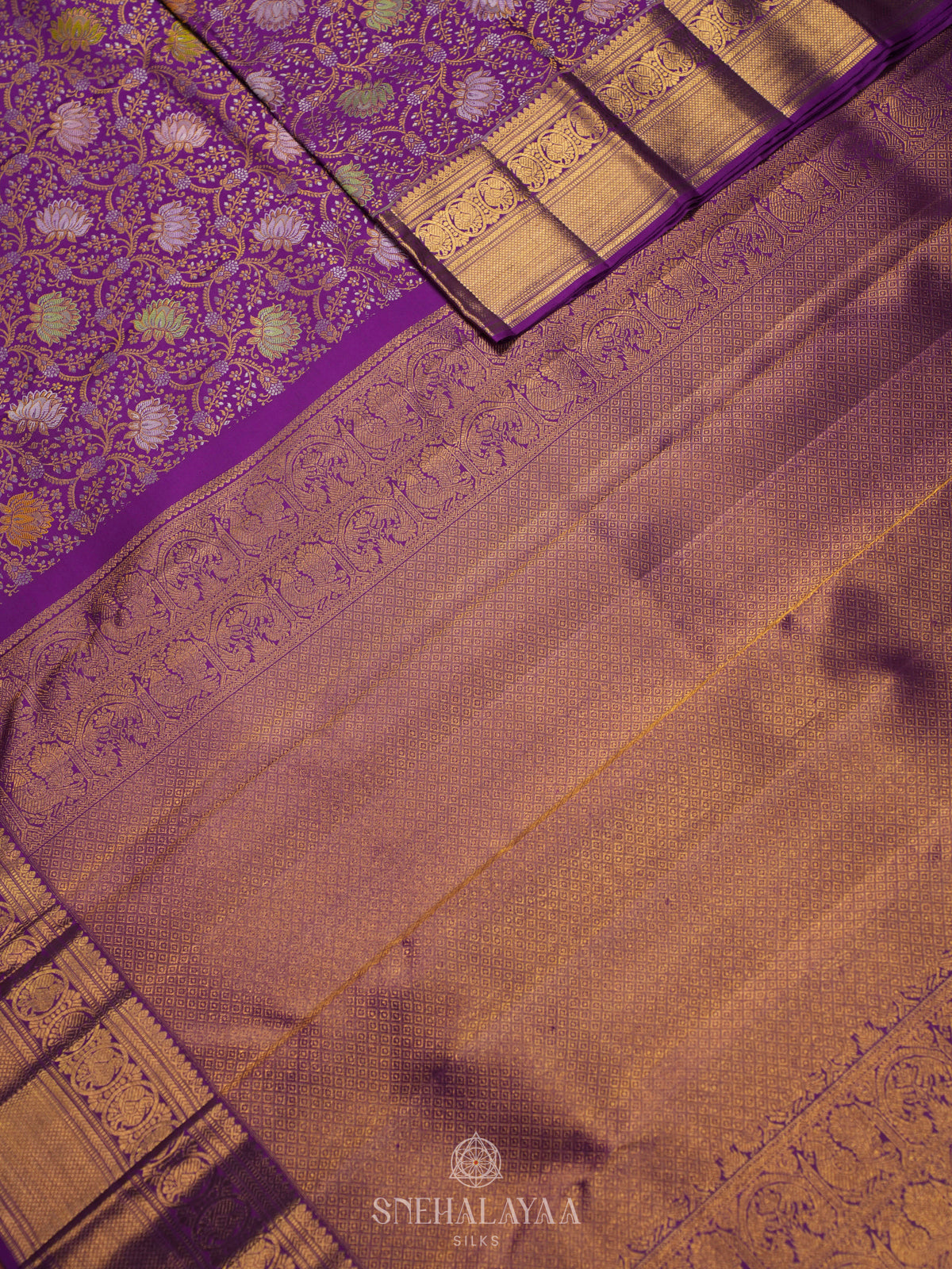 Purple Kanjivaram Silk Saree
