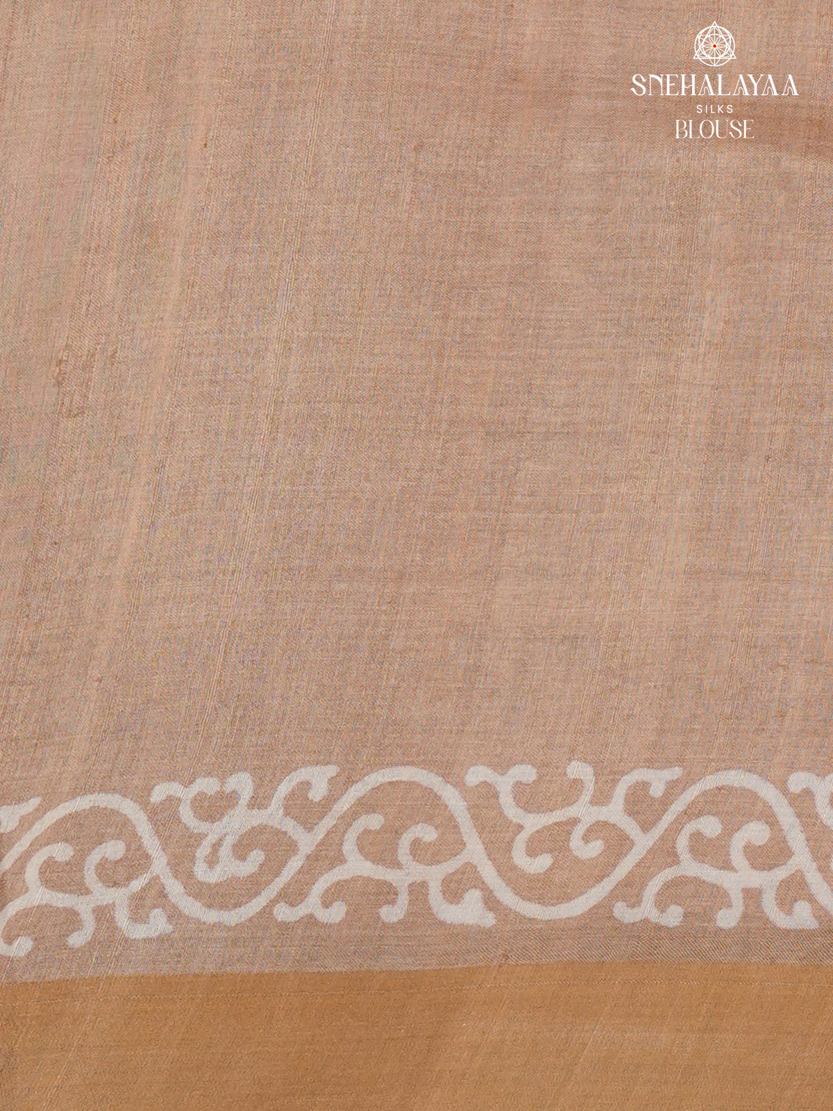 Beige Tussar Silk Saree